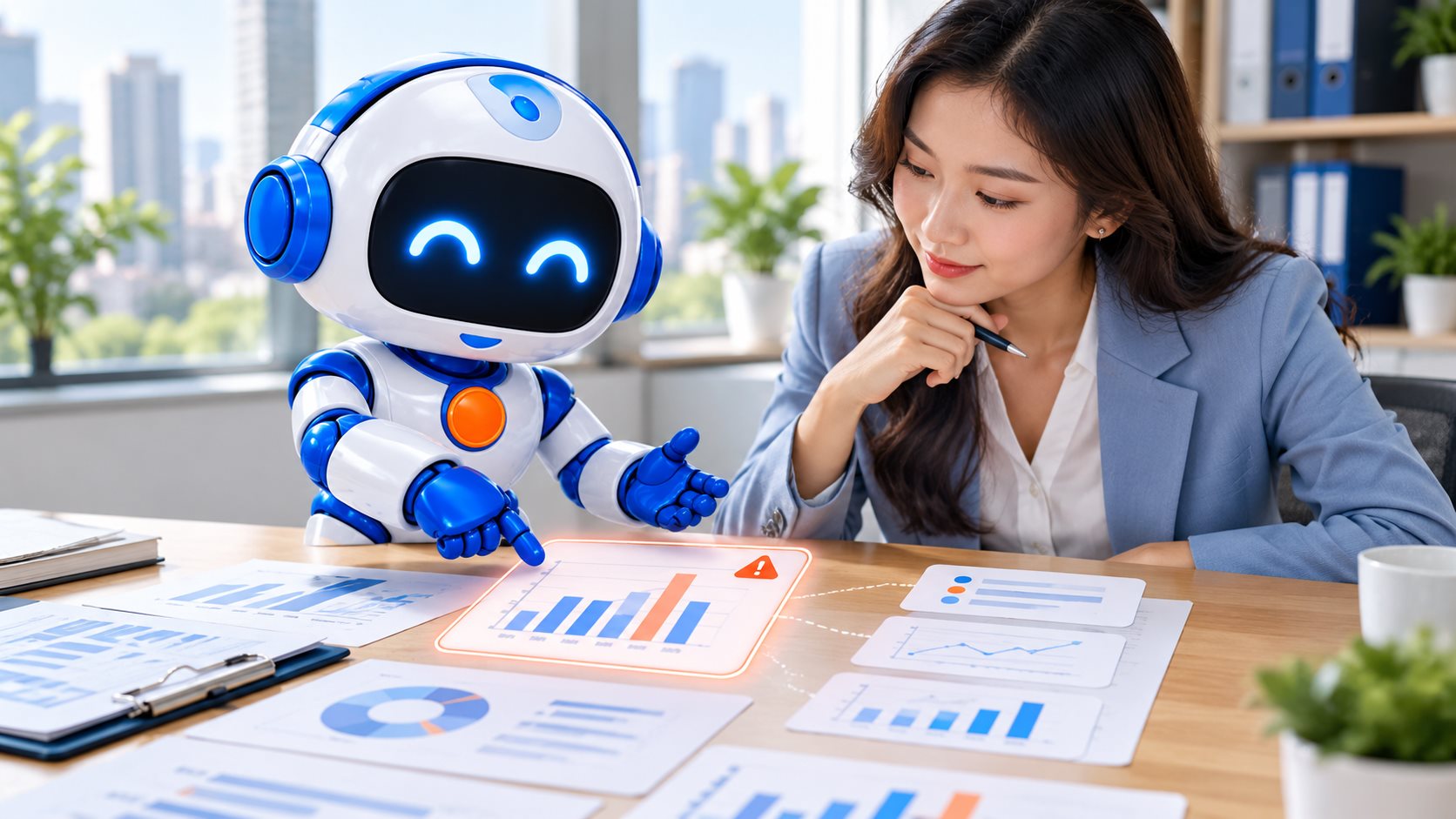 AI Agent tổng hợp biểu đồ báo cáo, người phụ trách kiểm tra mục cần rà soát