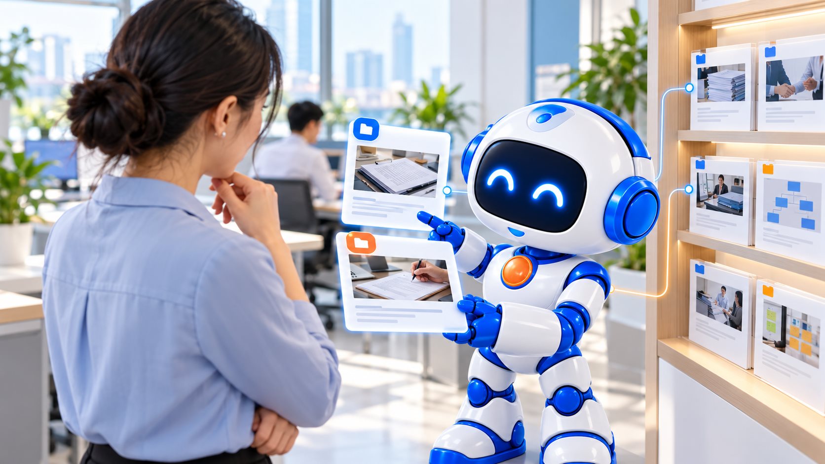 AI Agent đưa các tài liệu nguồn cho nhân viên xem để soạn bản nháp phản hồi
